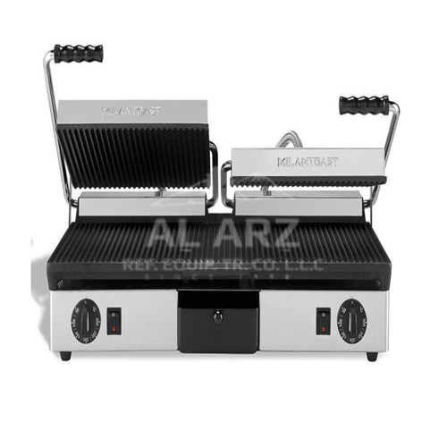 Double Cast Iron Contact Grill Grooved Type