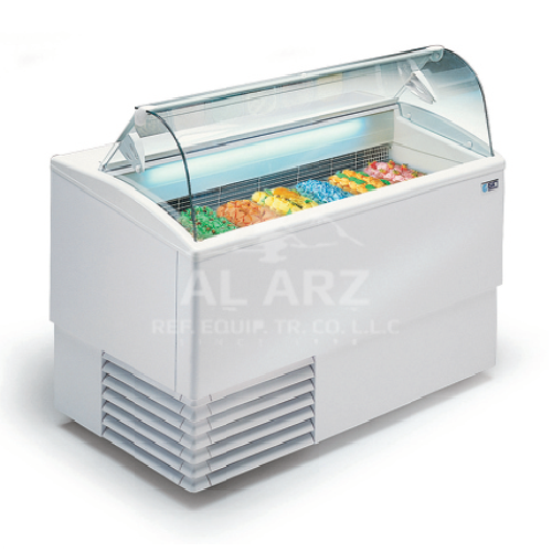 Ice Cream Display Chiller Curved Glass
